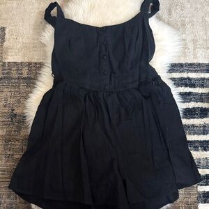 Abercrombie and Finch: Black Button-Front Sleeveless Romper